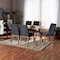 Baxton Studio Tara Mid-Century Modern Dark Grey Fabric and Walnut Brown Finished Wood 7-Piece Dining Set 186-11674-11866-Zoro - alternate 3